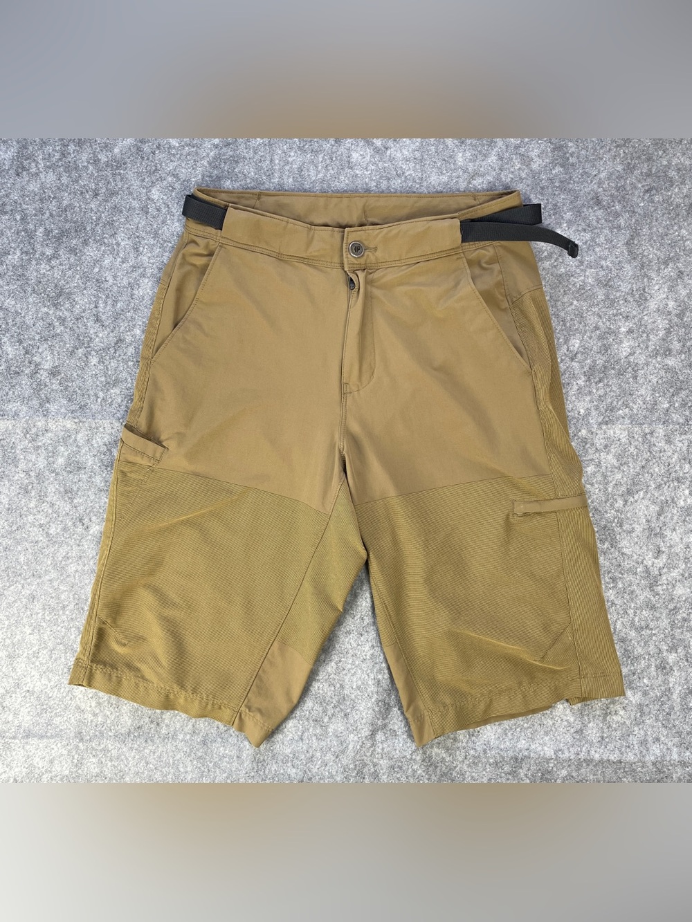REI Co-op Link Men's 28 Mountain Bike Cycling Shorts Brown Belted Nylon Stretch